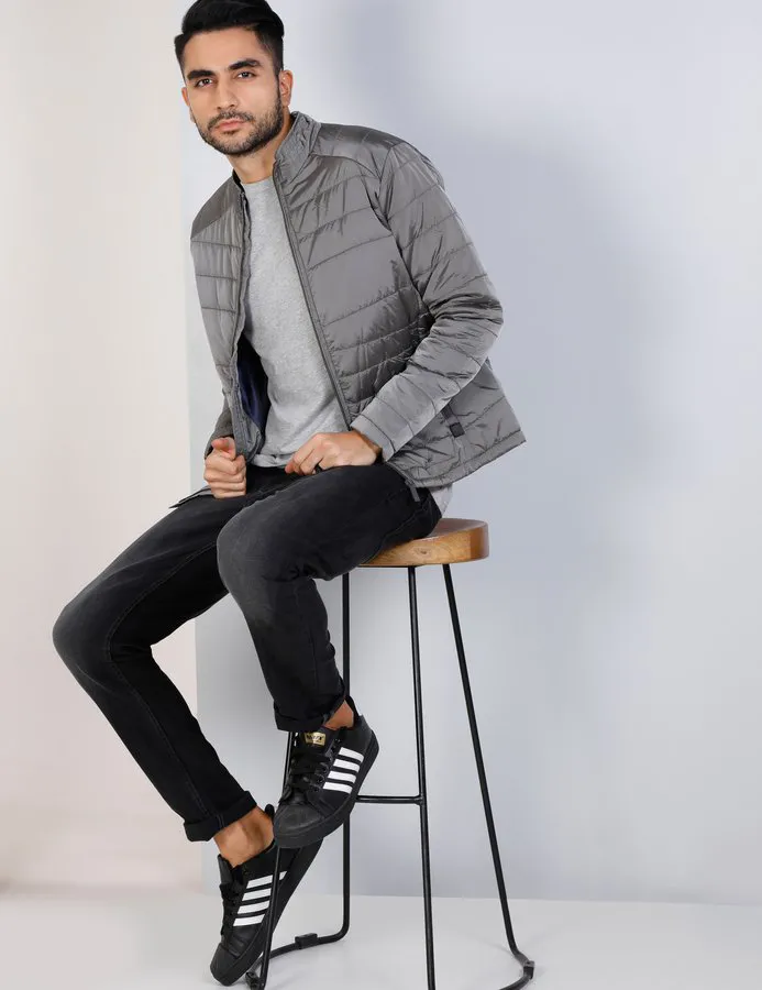grey bomber jacket