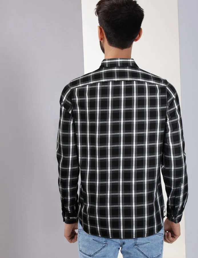 black and white chex shirt