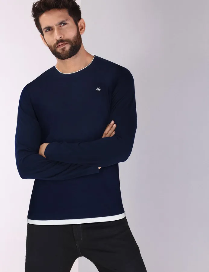 Buy now men's navy slim fit full sleeve 