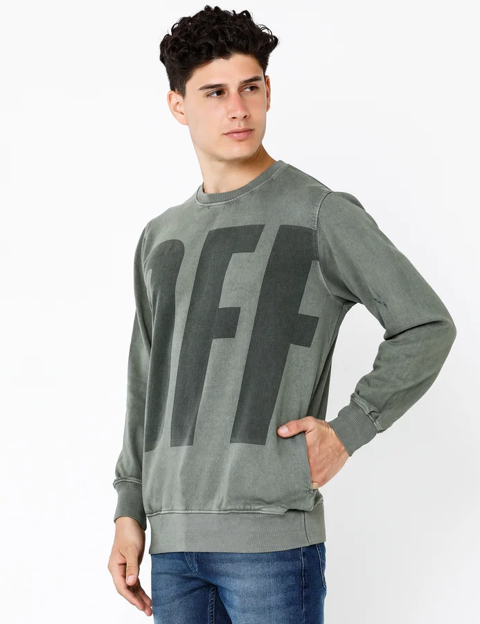 Buy now. Wrogn Men's olive slim fit full sleeve sweatshirts| Wrogn by virat  kohli |WPSS7286S