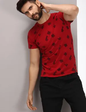 wrogn red t shirt